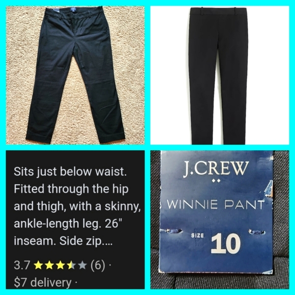 J.Crew NWT Winnie Crop Pants Size 10 • Black - Picture 2 of 14